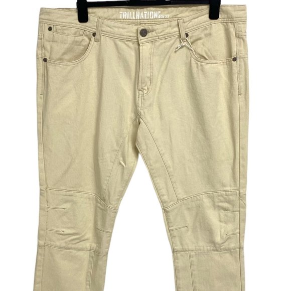 TRILL NATION men's Jeans size 40X 32 pants straight leg yellow - Picture 1 of 11